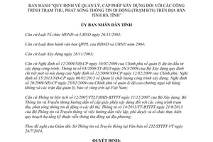 Quyết định 35/2014/QĐ-UBND quản lý cấp phép xây dựng trạm thu phát sóng thông tin di động Hà Tĩnh