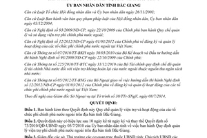 Quyết định 497/2014/QĐ-UBND quản lý viện trợ hoạt động tổ chức phi chính phủ nước ngoài Bắc Giang