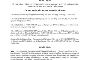 Quyết định 3811/QĐ-UBND 2014 đính chính 13/2014/QĐ-UBND Hồ Chí Minh