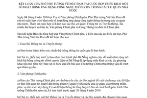 Thông báo 313/TB-VPCP 2014 triển khai ứng dụng công nghệ thông tin cơ quan nhà nước