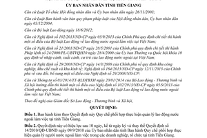 Quyết định 25/2014/QĐ-UBND phối hợp thực hiện quản lý lao động nước ngoài làm việc Tiền Giang