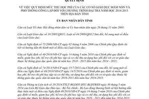 Quyết định 49/2014/QĐ-UBND mức thu học phí giáo dục mầm non phổ thông công lập 2014 2015 Thừa Thiên Huế