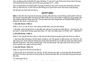 Quyết định 2130/QĐ-UBND 2014 sửa đổi 320/QĐ-UBND 2013 phối hợp một cửa liên thông Cần Thơ