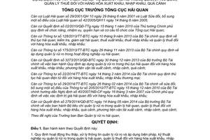 Quyết định 2345/QĐ-TCHQ 2014 xử lý thông tin quản lý rủi ro hải quan thuế hàng xuất nhập khẩu quá cảnh