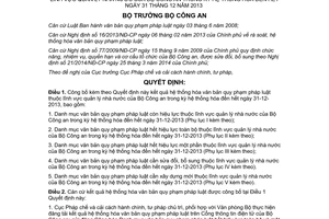 Quyết định 4582/QĐ-BCA 2014 hệ thống hóa văn bản quy phạm pháp luật quản lý nhà nước Bộ Công an