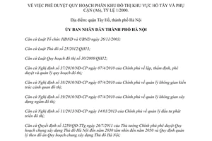 Quyết định 4177/QĐ-UBND 2014 Quy hoạch phân khu đô thị Hồ Tây Phụ cận Hà Nội