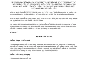 Thông tư 06/2014/TT-BNV báo cáo đào tạo bồi dưỡng cán bộ công viên chức của trường cơ quan nhà nước