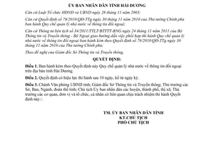 Quyết định 18/2014/QĐ-UBND Quy chế quản lý nhà nước thông tin đối ngoại Hải Dương