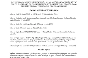 Quyết định 27/2014/QĐ-UBND ưu tiên tuyển dụng người dân tộc thiểu số cơ quan Đảng Nhà nước Lào Cai 2014 2016