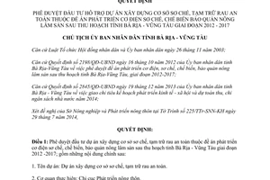 Quyết định 1671/QĐ-UBND 2014 xây dựng cơ sở sơ chế tạm trữ rau an toàn Bà Rịa Vũng Tàu 2012-2017