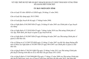 Quyết định 1575/QĐ-UBND 2014 Đồ án Quy hoạch Quản lý chất thải rắn vùng Hà Giang đến 2025