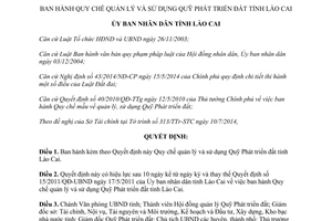 Quyết định 28/2014/QĐ-UBND Quy chế quản lý sử dụng Quỹ Phát triển đất Lào Cai