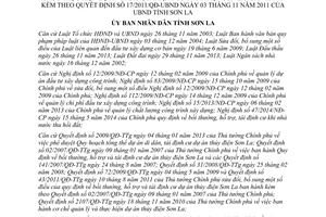 Quyết định 16/2014/QĐ-UBND sửa đổi Cơ chế Dự án di dân tái định cư thủy điện Sơn La