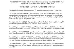 Quyết định 1599/QĐ-UBND phát triển mạng lưới chợ siêu thị trung tâm thương mại Ninh Thuận