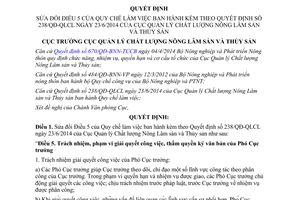Quyết định 294/QĐ-QLCL 2014 sửa đổi Quy chế làm việc 238/QĐ-QLCL