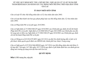 Quyết định 17/2014/QĐ-UBND thu nộp quản lý sử dụng phí thẩm định báo cáo đánh giá tác động môi trường Gia Lai