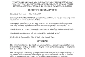 Quyết định 432/QĐ-QLD 2014 Danh mục 03 thuốc sản xuất trong nước chứa hoạt chất kháng vi rút