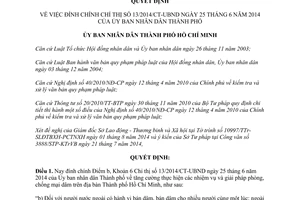 Quyết định 3967/QĐ-UBND 2014 đính chính 13/2014/CT-UBND phòng chống mại dâm Hồ Chí Minh