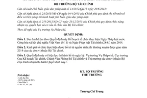 Quyết định 1982/QĐ-BTC 2014 Kế hoạch tổ chức Ngày Pháp luật nước Việt Nam và Ngày pháp luật Tài chính