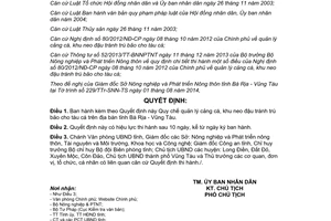 Quyết định 36/2014/QĐ-UBND quản lý cảng cá khu neo đậu tránh trú bão cho tàu cá Bà Rịa Vũng Tàu
