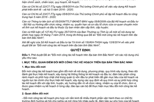 Quyết định 354/QĐ-UBND Đề án Đổi mới công tác kế hoạch Bắc Ninh 2014