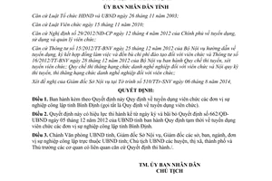 Quyết định 2700/QĐ-UBND năm 2014 tuyển dụng viên chức các đơn vị sự nghiệp công lập tỉnh Bình Định