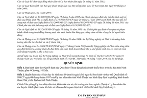 Quyết định 60/2014/QĐ-UBND kinh doanh thuốc thú y Ninh Thuận