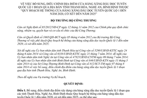 Quyết định 7220/QĐ-BCT 2014 bổ sung địa điểm cửa hàng xăng dầu dọc tuyến Quốc lộ 1