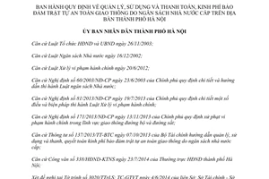 Quyết định 34/2014/QĐ-UBND quản lý sử dụng thanh quyết toán kinh phí bảo đảm an toàn giao thông Hà Nội