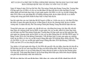 Thông báo 328/TB-VPCP 2014 kết luận của Phó Thủ tướng về ODA vốn vay ưu đãi