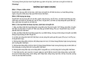 Quyết định 46/2014/QĐ-TTg dự báo cảnh báo truyền tin thiên tai