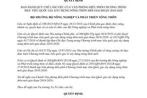 Quyết định 3564/QĐ-BNN-TCCB 2014 Quy chế làm việc Văn phòng điều phối 2010 2020