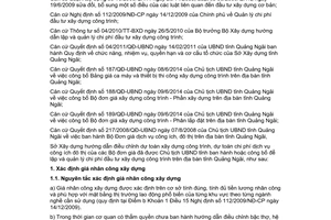 Hướng dẫn 1264/HD-SXD 2014 điều chỉnh dự toán xây dựng công trình lập quản lý chi phí Quảng Ngãi