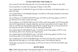 Quyết định 48/2014/QĐ-UBND điều chỉnh quy hoạch 3 loại rừng Nghệ An