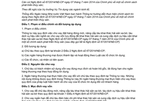 Thông tư 22/2014/TT-NHNN chính sách tín dụng 67/2014/NĐ-CP phát triển thủy sản