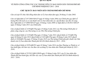 Quyết định 4069/QĐ-UBND năm 2014 phân công công tác thành viên Ủy ban nhân dân Hồ Chí Minh 2011 - 2016