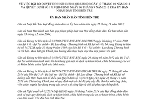 Quyết định 1658/QĐ-UBND 2014 bãi bỏ 03/2011/QĐ-UBND và 1713/QĐ-UBND giá khám chữa bệnh Bến Tre