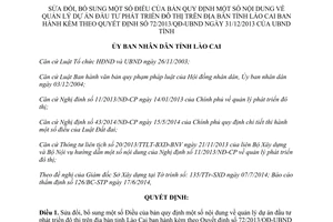 Quyết định 30/2014/QĐ-UBND sửa đổi 72/2013/QĐ-UBND dự án đầu tư phát triển đô thị Lào Cai