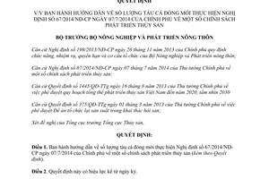 Quyết định 3602/QĐ-BNN-TCTS 2014 hướng dẫn số lượng tàu cá đóng mới thực hiện 67/2014/NĐ-CP