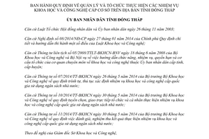 Quyết định 17/2014/QĐ-UBND thực hiện nhiệm vụ khoa học công nghệ cấp cơ sở tỉnh Đồng Tháp