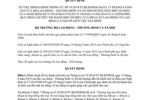 Quyết định 1046/QĐ-BLĐTBXH 2014 đính chính 19/2014/TT-BLĐTBXH lao động người giúp việc gia đình