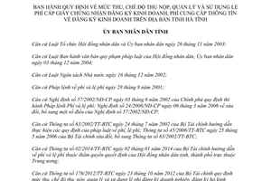 Quyết định 57/2014/QĐ-UBND thu nộp quản lý lệ phí cấp giấy chứng nhận đăng ký kinh doanh Hà Tĩnh