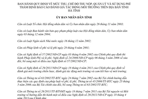 Quyết định 51/2014/QĐ-UBND thu nộp quản lý sử dụng phí thẩm định tác động môi trường Hà Tĩnh