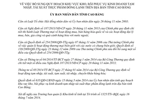 Quyết định 1189/QĐ-UBND 2014 bổ sung kho bãi tạm nhập tái xuất thực phẩm đông lạnh Cao Bằng