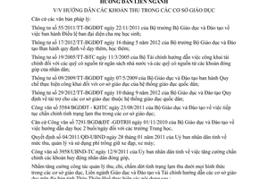 Hướng dẫn liên ngành 1761/LN-GDĐT-TC các khoản thu trong cơ sở giáo dục Thừa Thiên Huế 2014