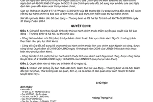 Quyết định 1935/QĐ-UBND 2014 công bố thủ tục hành chính mới sửa đổi bổ sung bãi bỏ Sở Lao động Đắk Lắk