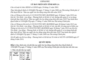 Quyết định 18/2014/QĐ-UBND chi phí đào tạo nghề lao động nông thôn theo 1956/QĐ-TTg Sơn La