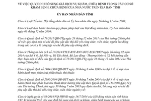 Quyết định 56/2014/QĐ-UBND bổ sung giá dịch vụ khám chữa bệnh trong cơ sở nhà nước Hà Tĩnh