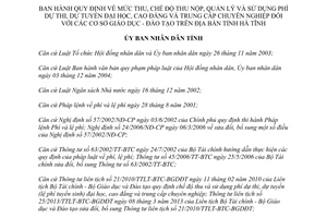 Quyết định 49/2014/QĐ-UBND phí dự thi đại học cao đẳng trung cấp chuyên nghiệp Hà Tĩnh