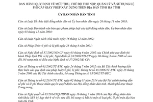 Quyết định 41/2014/QĐ-UBND thu nộp quản lý sử dụng lệ phí cấp giấy phép xây dựng Hà Tĩnh